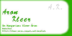 aron kleer business card