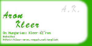aron kleer business card
